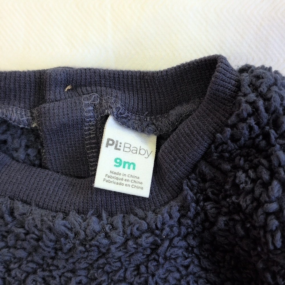 petit lem panda bear fluffy fleece sweatshirt 9 months baby - Picture 3 of 7